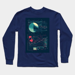 Day trading candle stick graph dashboard Long Sleeve T-Shirt